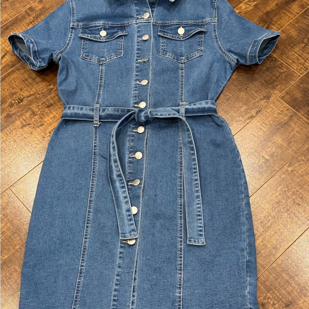 Denim Button-Down Dress by SHEIN size 8/10, *fits more like a 4/6